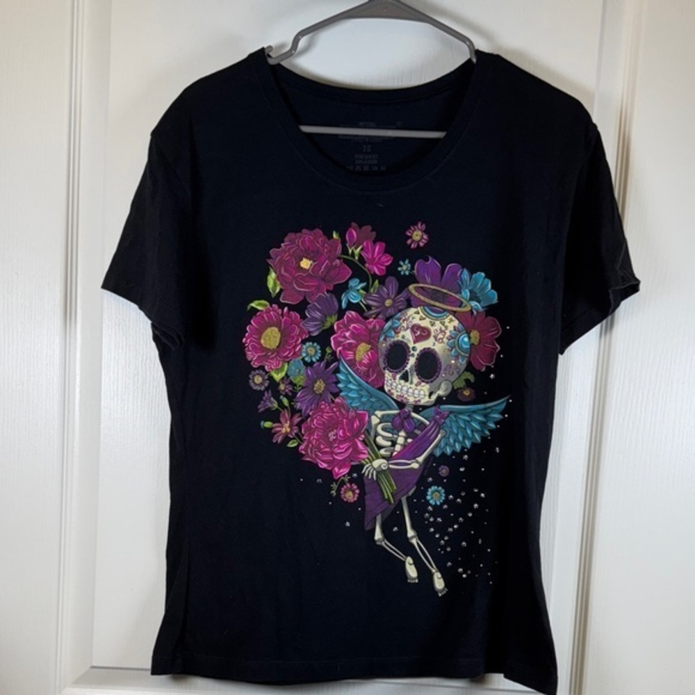 Mis Raices Black Dead of the Dead Graphic Shirt Size XL EUC #5670